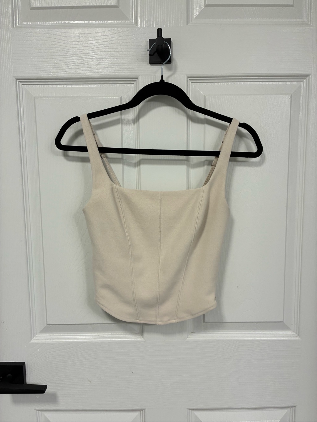 Square Neck Cream Corset Style Top